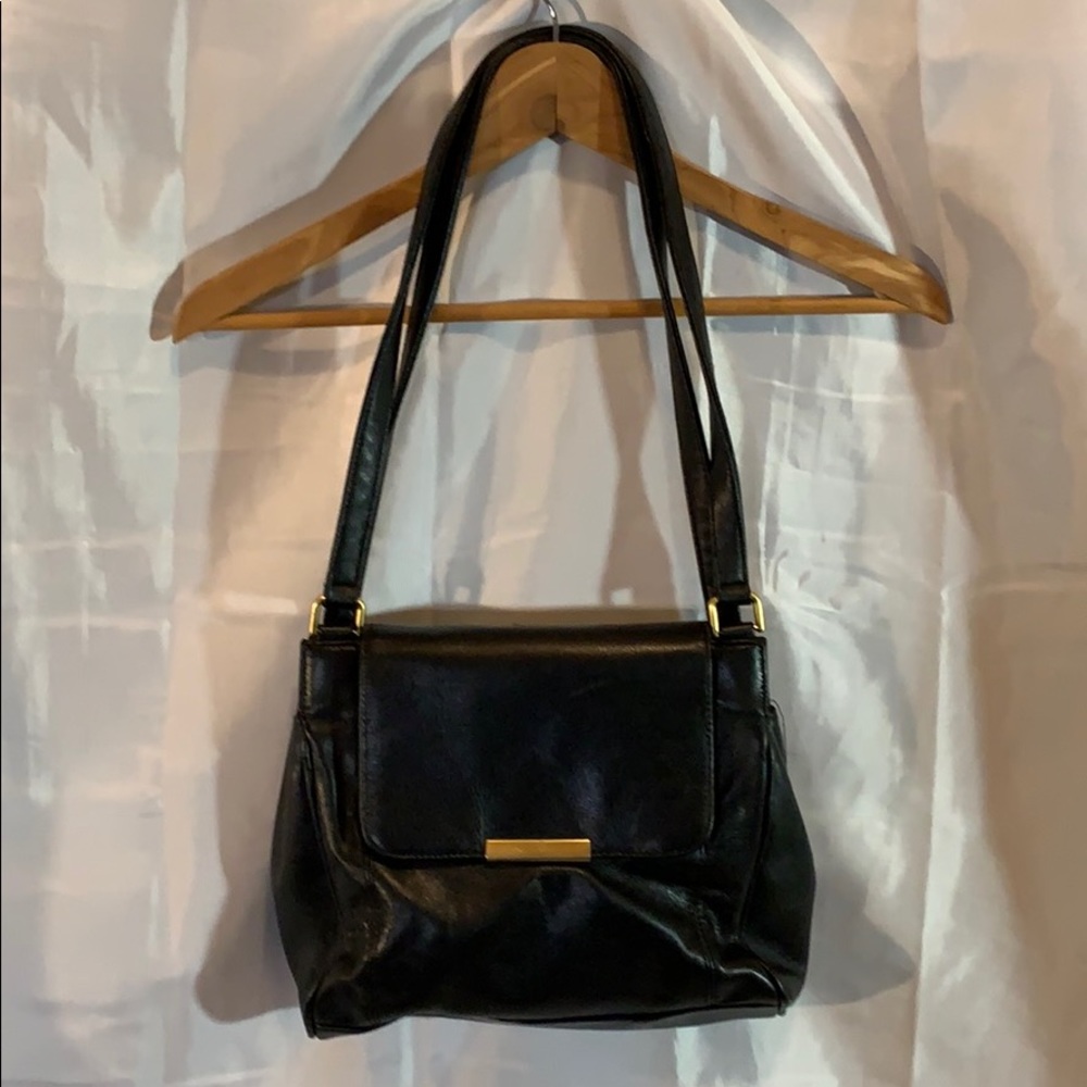 Carlo D’Santi Black Gold Accents Shoulder Bag